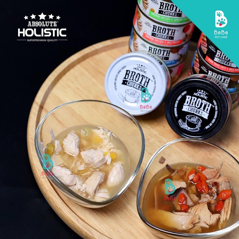 Pate ABSOLUTE HOLISTIC Broth Chunks Dùng Chung Cho Chó Mèo