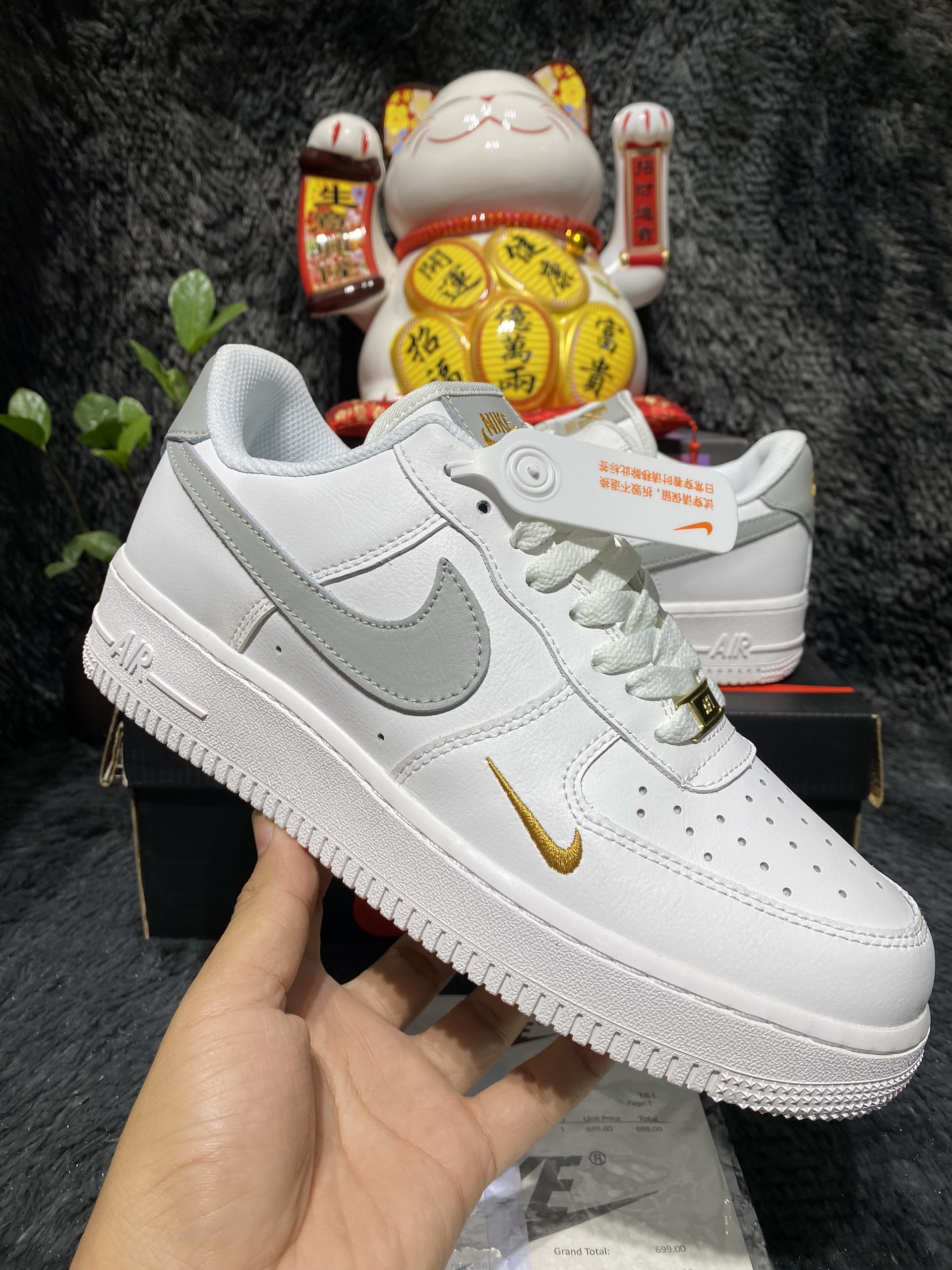 [Fullbox+bill] Giày Sneaker  nam AF1 Trắng xám hàng SC full box