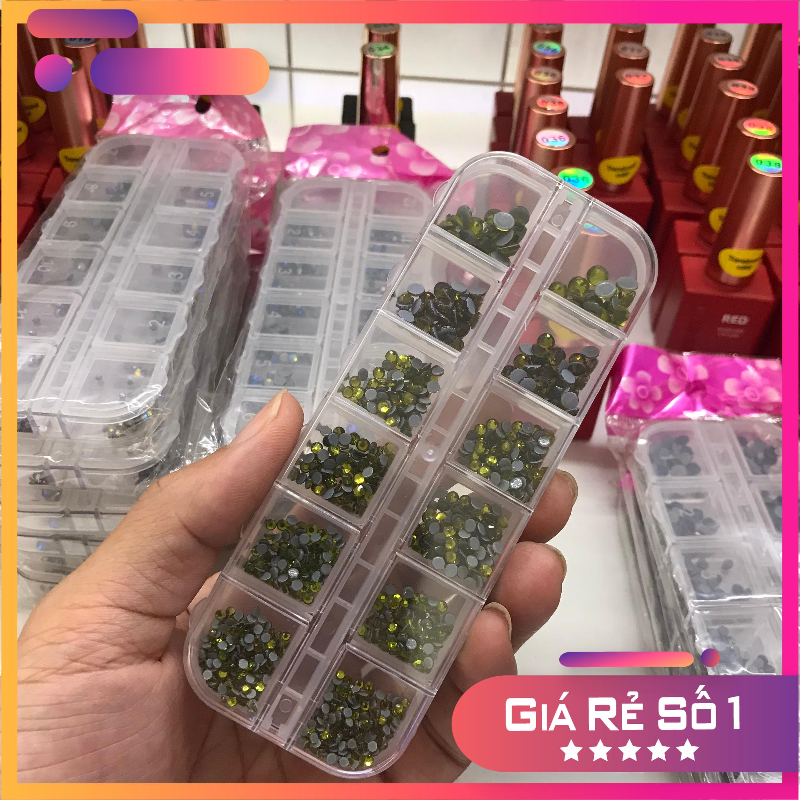 Set đá chân keo 12 ô mix size siêu sáng