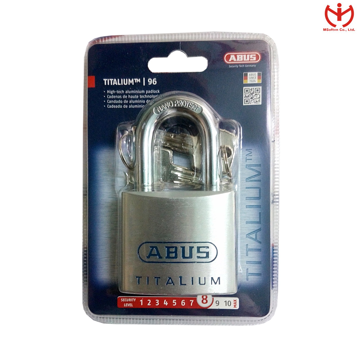Khóa ABUS 96TI/60 thân TITALIUM rộng 60mm - MSOFT