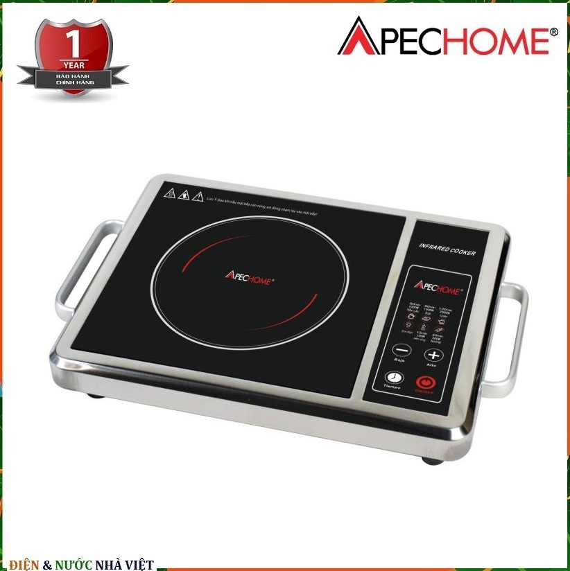 BẾP HỒNG NGOẠI MẶT KÍNH SIÊU BỀN APECHOME APH-BQ230E CÓ TAY CẦM  THÂN INOX
