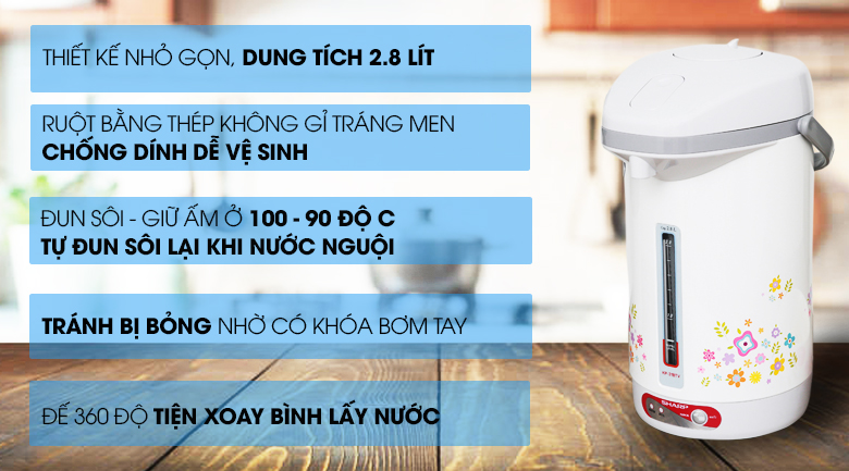 BÌNH THỦY ĐIỆN CƠ SHARP KP-31BTV-2.8 LÍT -Chính Hãng