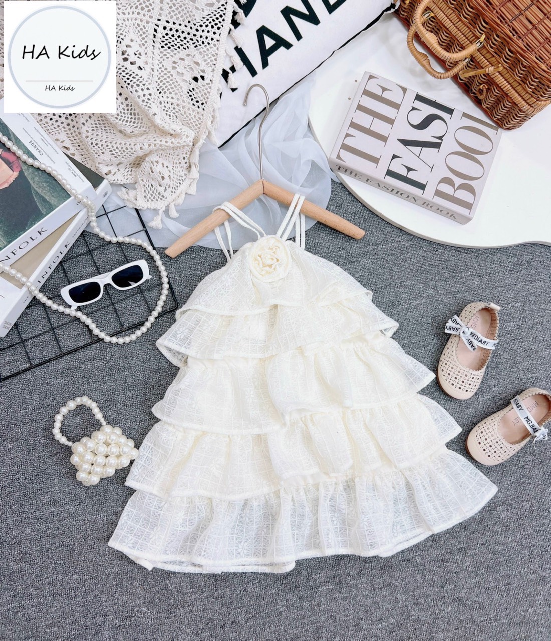 váy tầng 2 dây cực điệu đà cho bé gái - VT2D