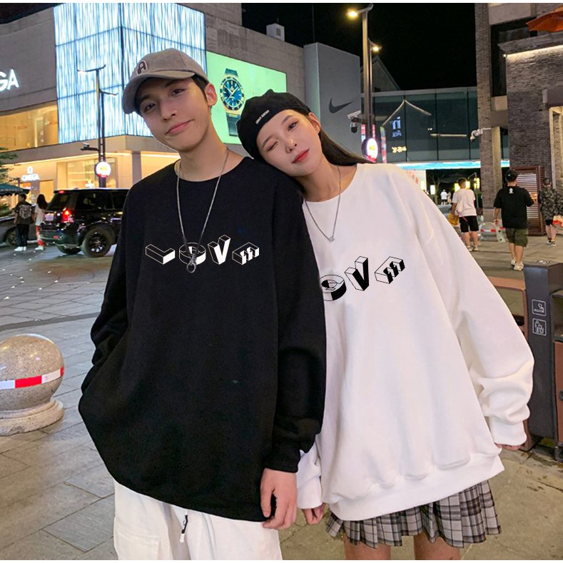 Áo đôi sweater ( 2 áo ) in chữ tình yêu siêu đẹp