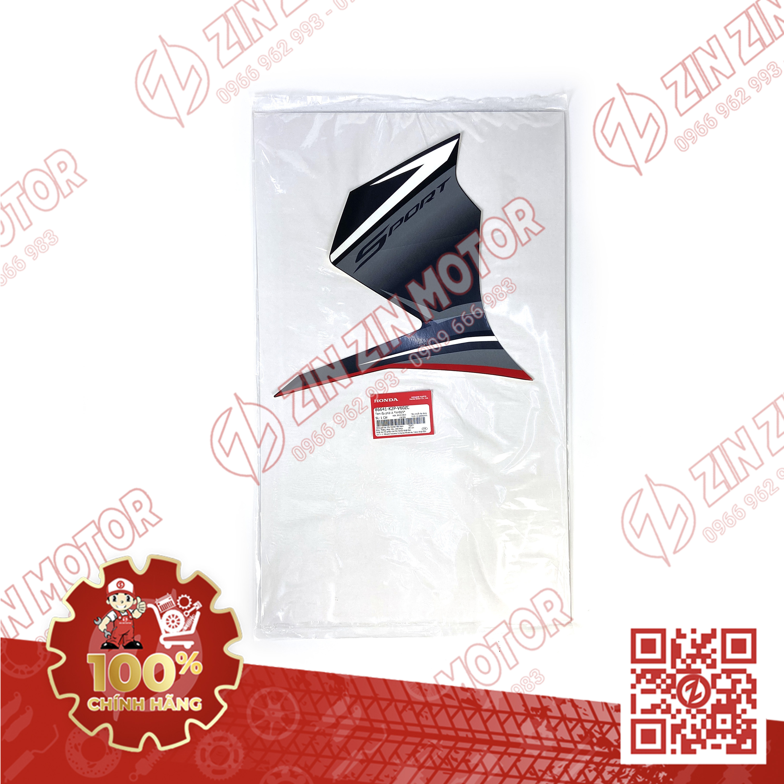 Tem rời winner x v3 2022+ zin đen bóng 2022 phiên bản tiêu chuẩn chính hãng honda
