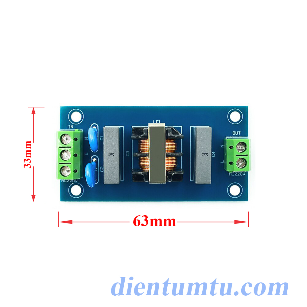 Mạch Lọc Nhiễu Điện Từ Nguồn 220VAC 3A EMI Filter Module (Mạch Lọc Nguồn AC-AC)