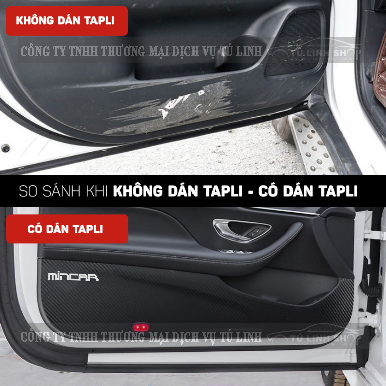 Bộ 4 Tấm dán Tapli xe Suzuki XL7, Ertiga, Swift chính hãng MINCAR, chống xước tapi cửa ô tô bằng Carbon Air Fiber cao cấp