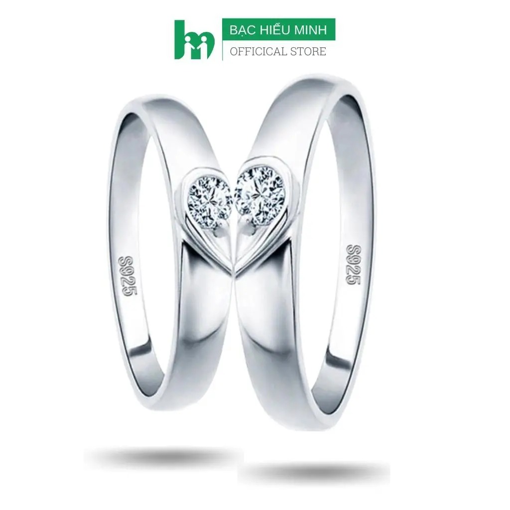 Nhẫn đôi Bạc Hiểu Minh nc042 nửa ấy