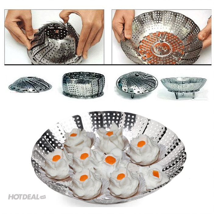 RỔ HẤP XỬNG INOX GẤP GỌN