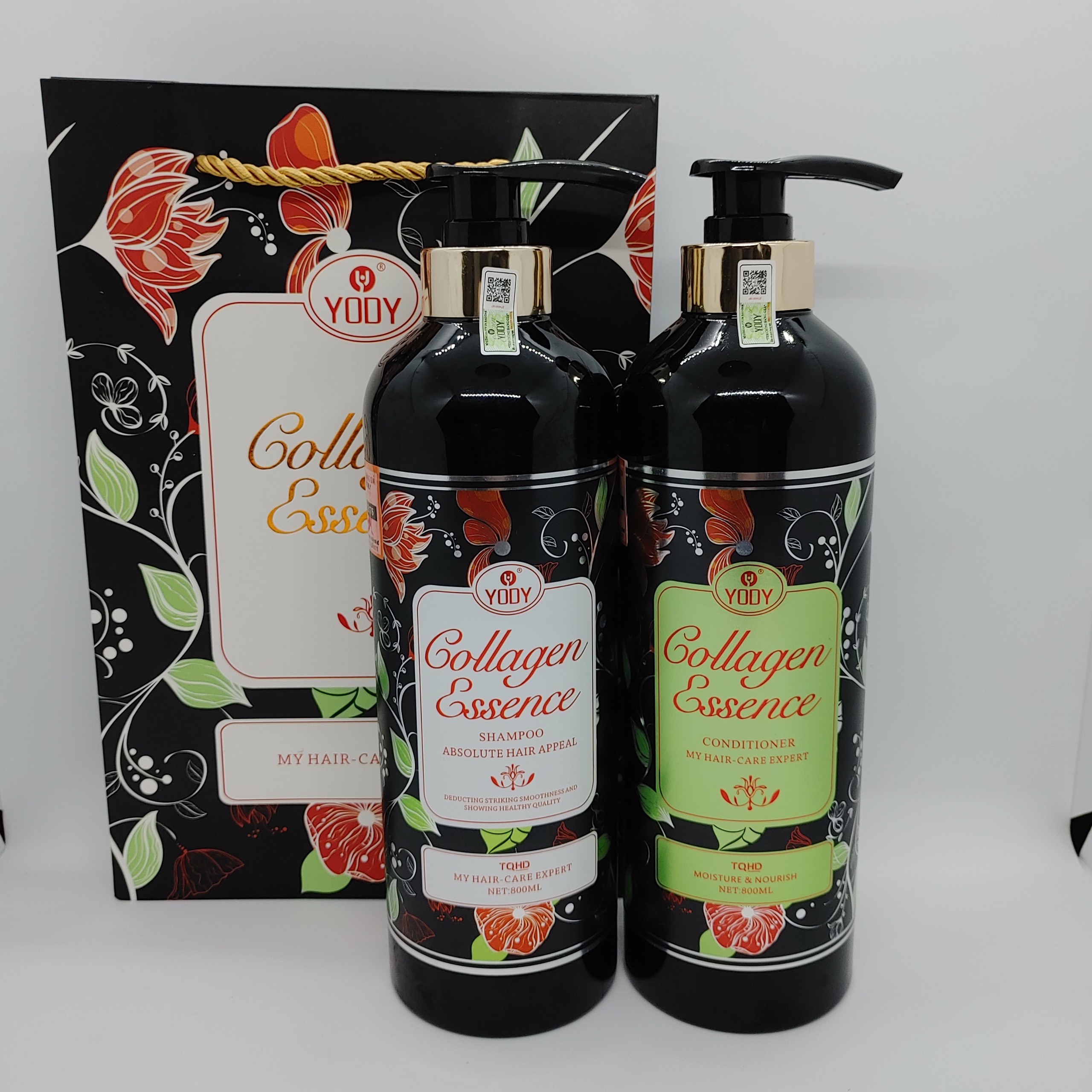 Cặp dầu gội xả yody collagen 800ml | giảm rụng tóc, phục hồi tóc khô xơ, hư tổn | hàng chính hãng
