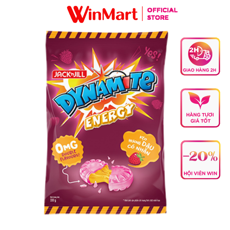 [Siêu thị WinMart] - Kẹo có nhân hương dâu Dynamite Energy gói 330g