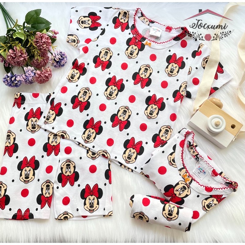 [HOT] SET BỘ THUN BOZIP BÉ GÁI MICKEY ĐỎ - Tocxumi House