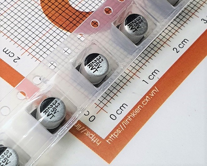Tụ nhôm 33uf 25v 5.0x5.4mm