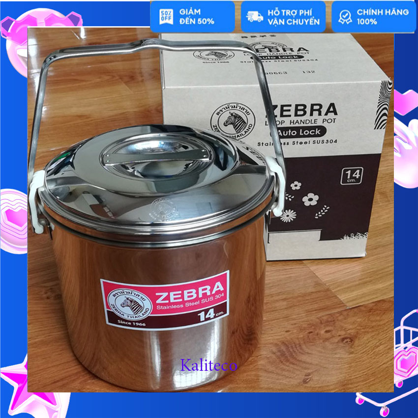 Camen inox zebra thái lan 14cm ngăn lớn ngăn nhỏ khóa gài tự động 151614