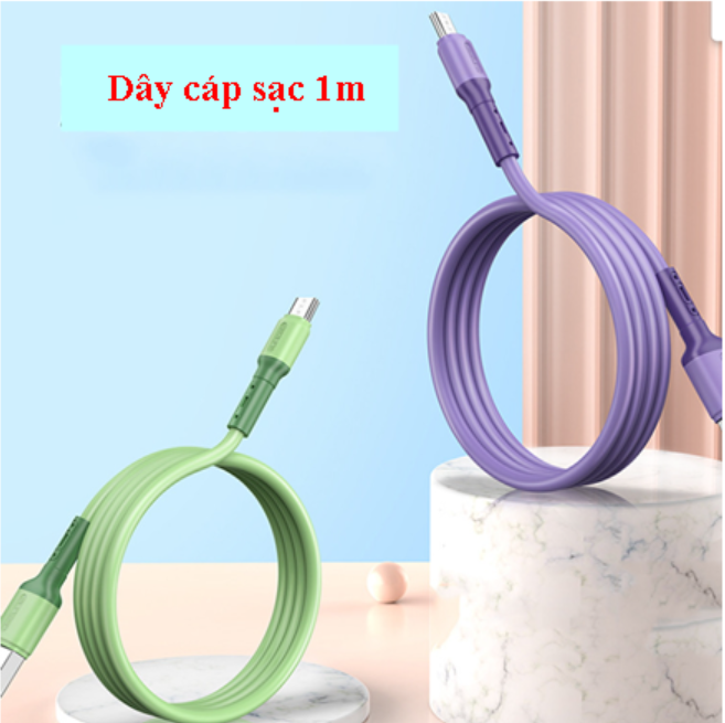 Dây Cáp Sạc Nhanh Usb Type-C ,Usb Micro,Lightning Dài 1M Bằng Silicon cao cấp
