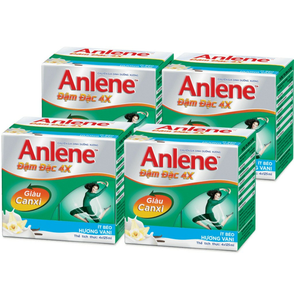 (HSD T12-2024) (Mẫu Mới) Sữa Nước Anlene CONCENTRATE Đậm Đặc Lốc 4x125ml.