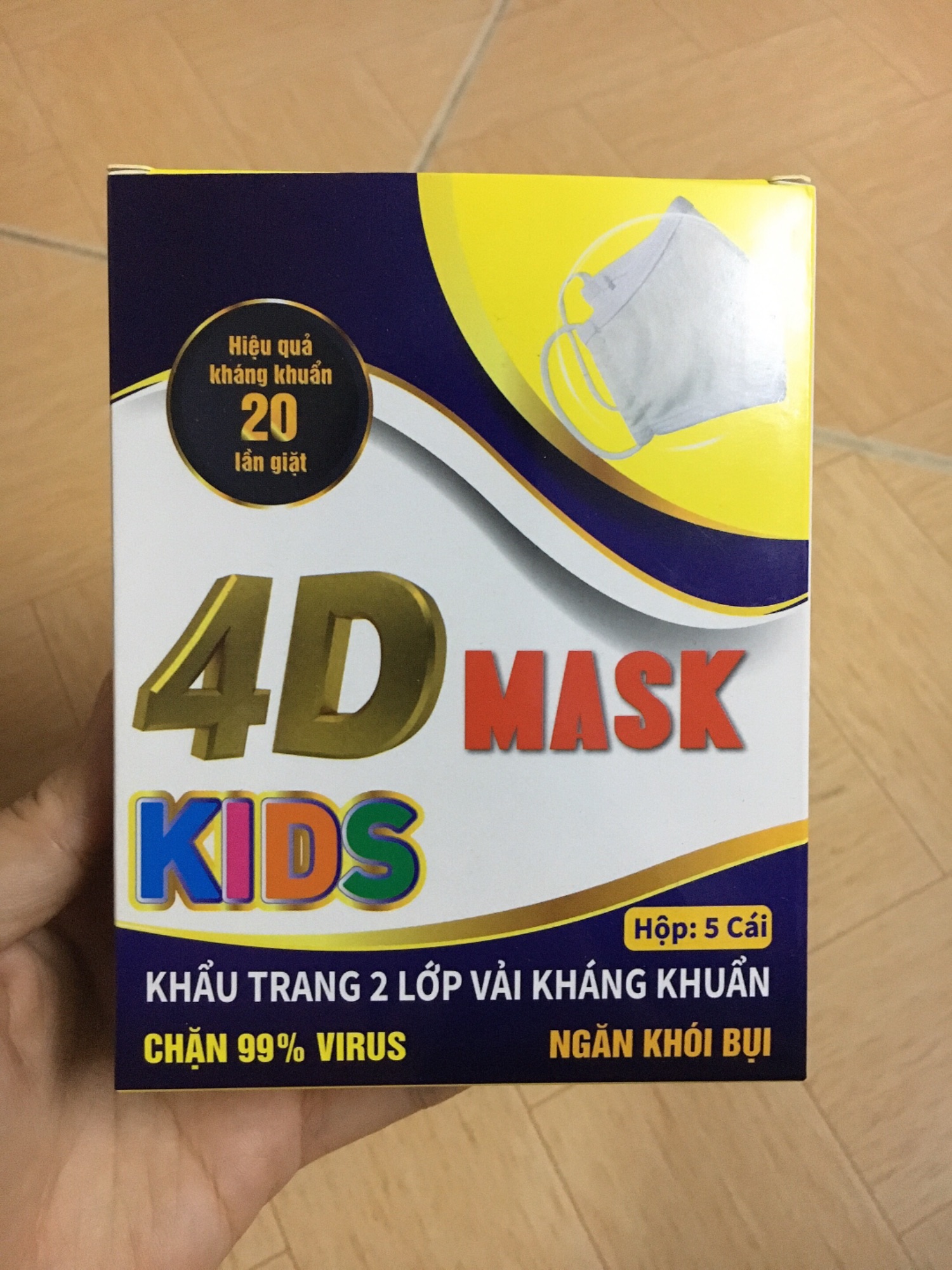 Set 5 khẩu trang vải cho bé (từ 1-3 tuổi)