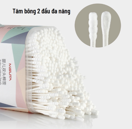 TĂM BÔNG ĐA NĂNG VCOOL CAO CẤP LÕI GIẤY HỘP 200 CHIẾC