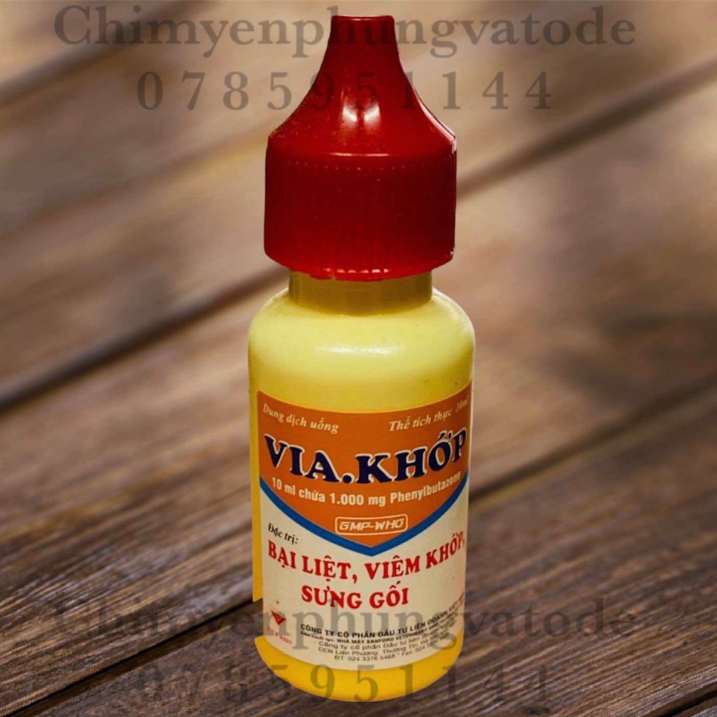 1 chai via khớp chuyên tri bại liệt, viêm khớp, sưng gối cho gà đá.