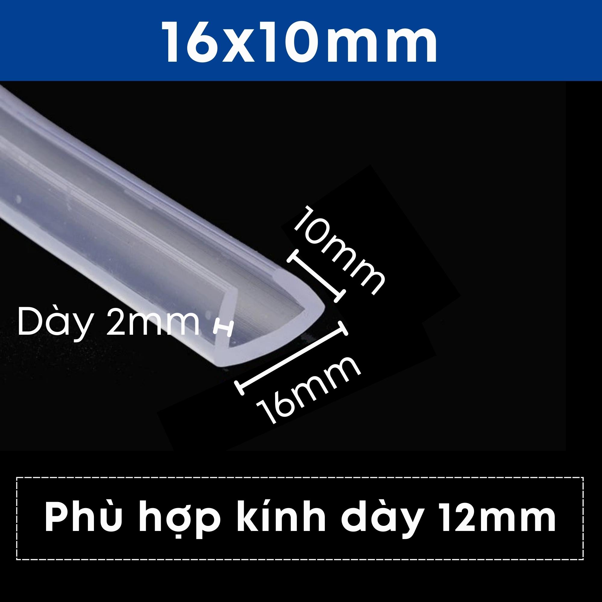 Băng viền cạnh kính, cuộn ron dán kính viền cạnh chống va chạm trầy xước 16x10mm Zaba
