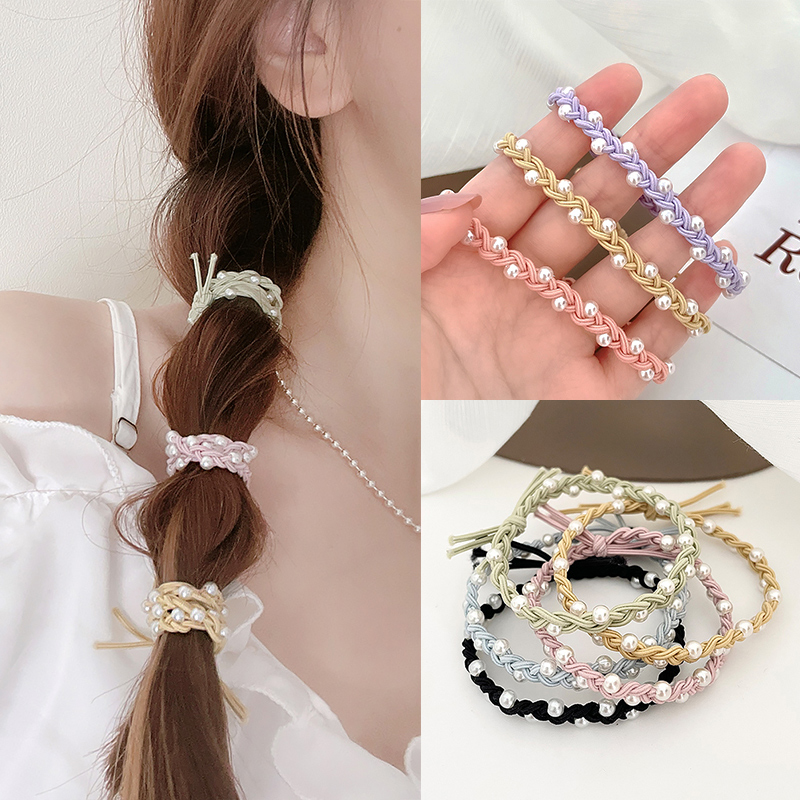 COMBO 2 dây buộc tóc đính ngọc phong cách Hàn Quốc