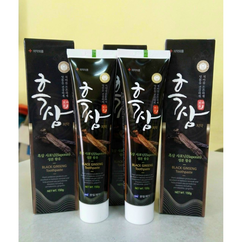 [ SET 2 TUÝP] Kem Đánh Răng Hàn Quốc Hắc Sâm Hanil Black Ginseng Toothpaste 150g