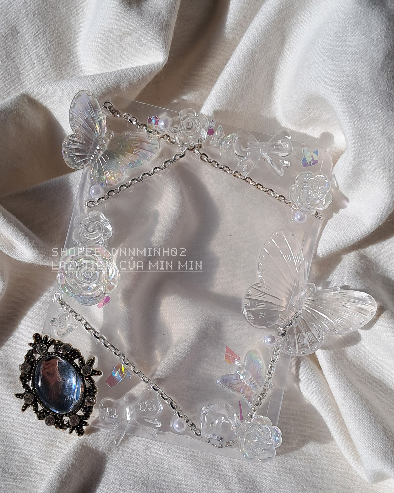 toploader decor handmade transparent & grey.