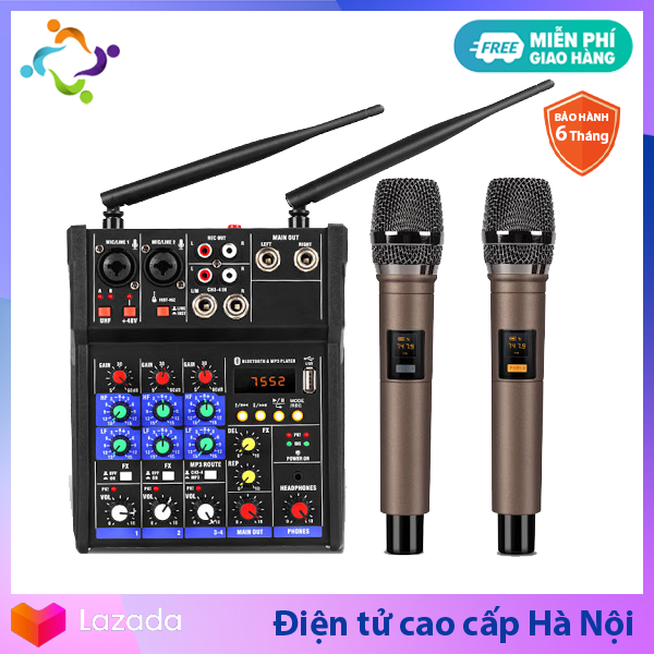Bộ Mixer G4 Yamaha USB - bộ Mixer khuếch đại tiền âm thanh - Tặng Kèm 2 Micro Không Dây - Mixer Chuyên Karaoke Livestream Thu Âm Cao Cấp bộ mixer trộn âm thanh Mixer cao cấp Mixer Yamaha - Hàng nhập khẩu - Bảo hành 6 Tháng