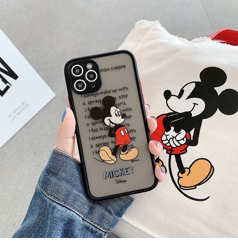 Ốp Lưng Nhám Chống Sock Va Đập Bảo Vệ Camera Mickey Mouse