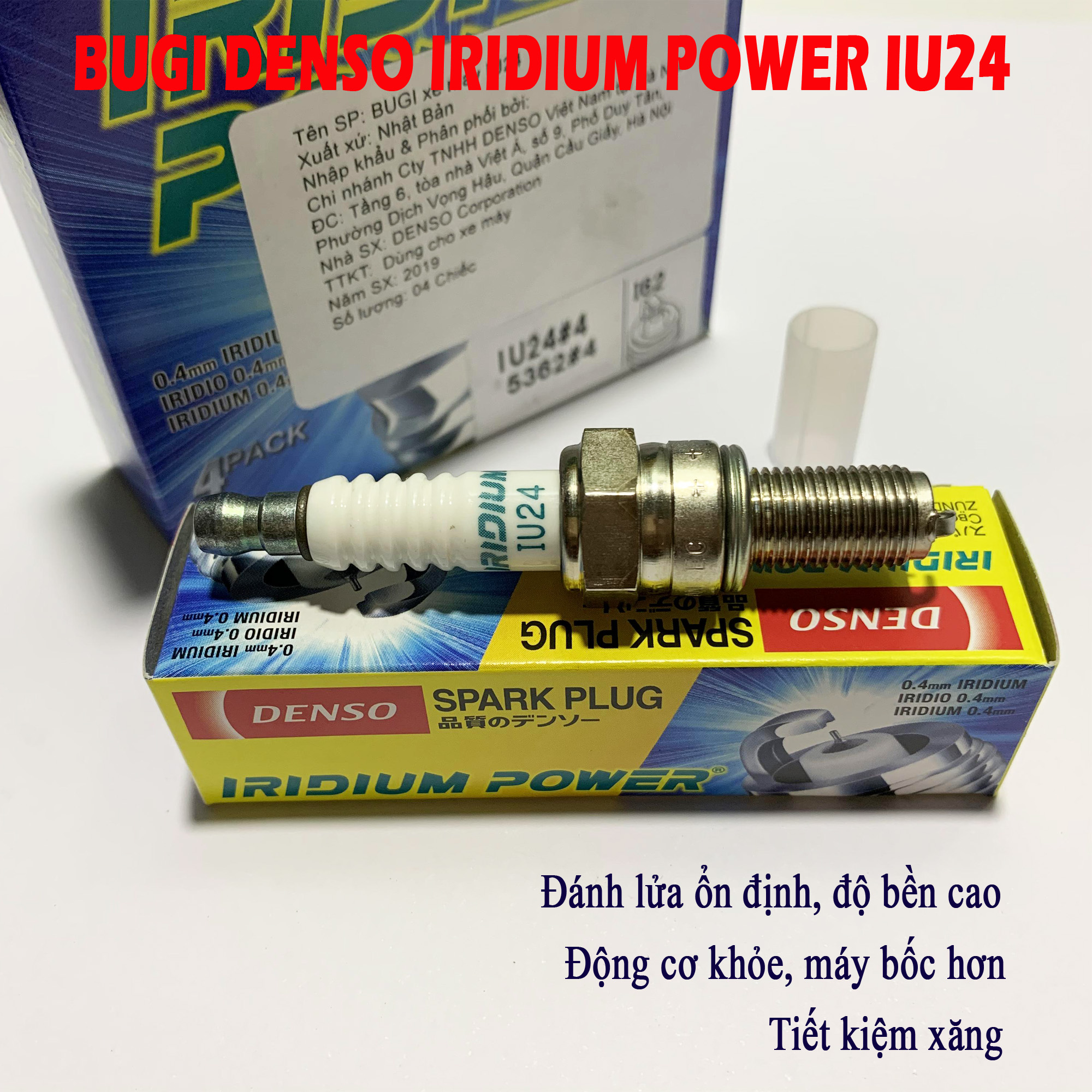 Bugi bạch kim cho Honda PCX / SH Mode - DENSO IRIDIUM POWER IU24