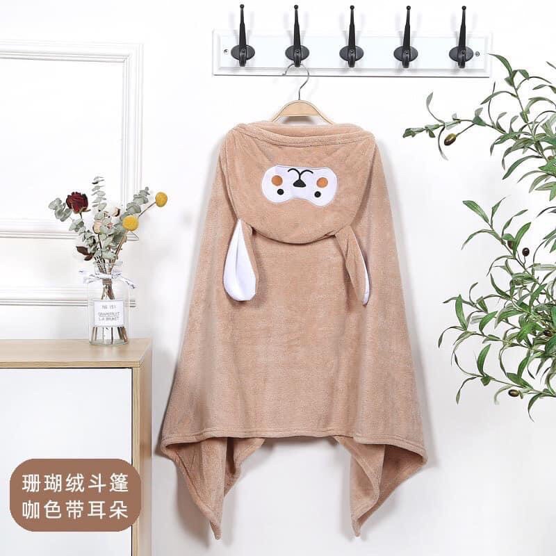 Khăn choàng tắm có mũ cho Bé 70x140cm (áo choàng tắm)