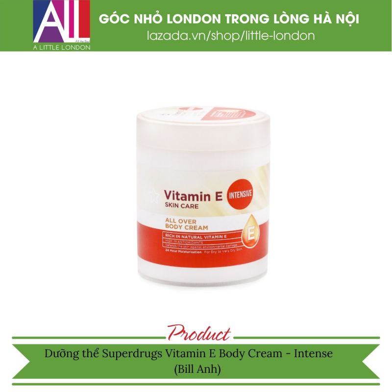 Dưỡng thể Superdrug Vitamin E Body Cream Intense 475ml (Bill Anh) nhập khẩu