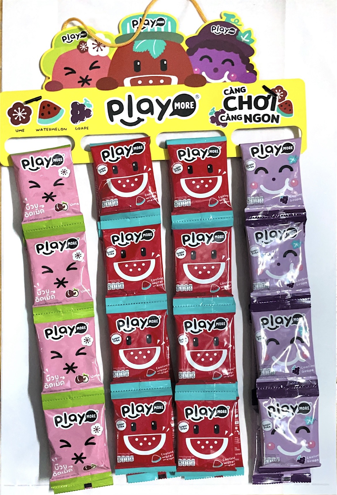 [HCM]Combo 10 gói kẹo Play More Thái Lan Hương dưa hấu
