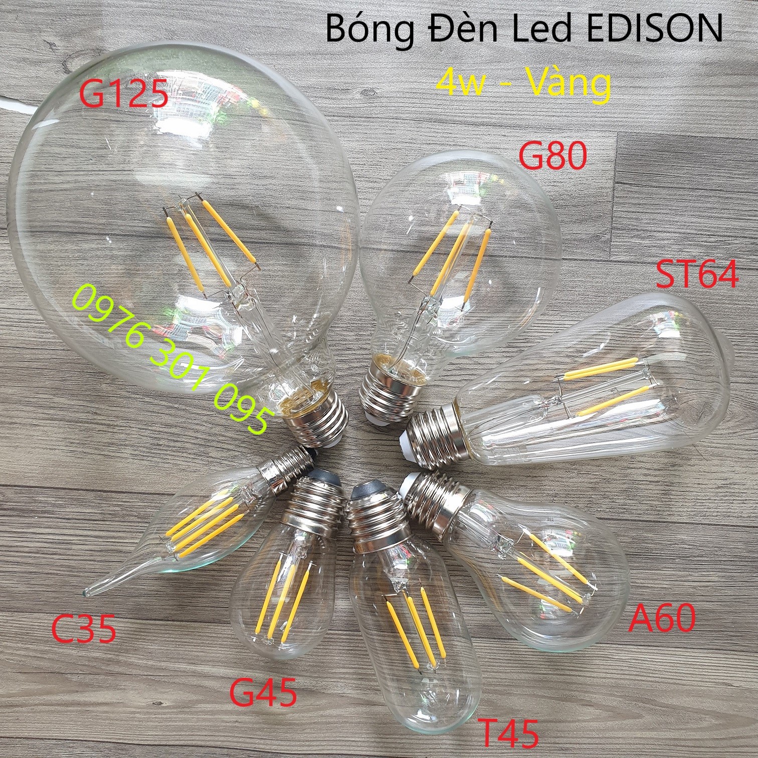 [COMBO 2 ]  Bóng Đèn Led Trang Trí EDISON nhiều loại