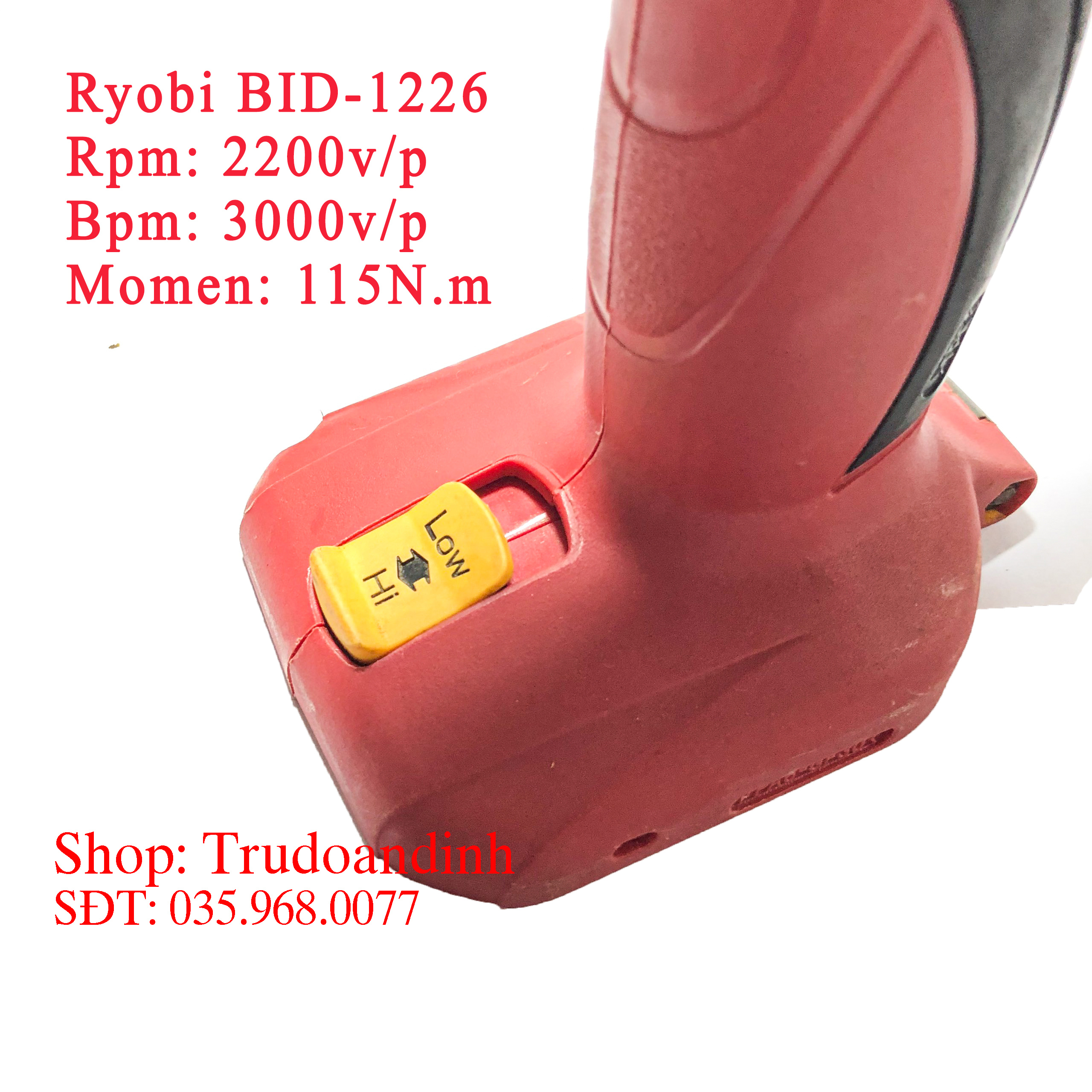 [HCM]Máy Bắn Vít Vặn Vít Ryobi BID-1226 12V