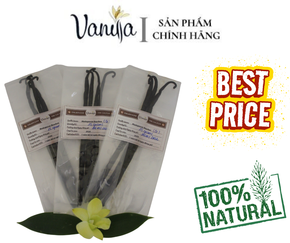 Quả vanilla Madagascar Bourbon Thượng hạng  (SET 50 GRAMS)