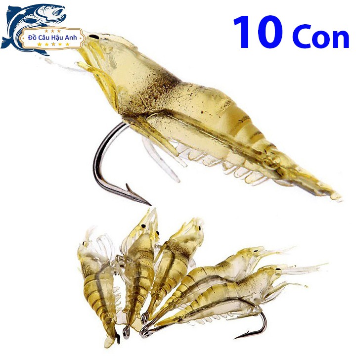 Mồi câu cá tôm giả kèm lưỡi siêu bén mồi câu cá  (cam kết đổi trả trong 2 tuần đầu)