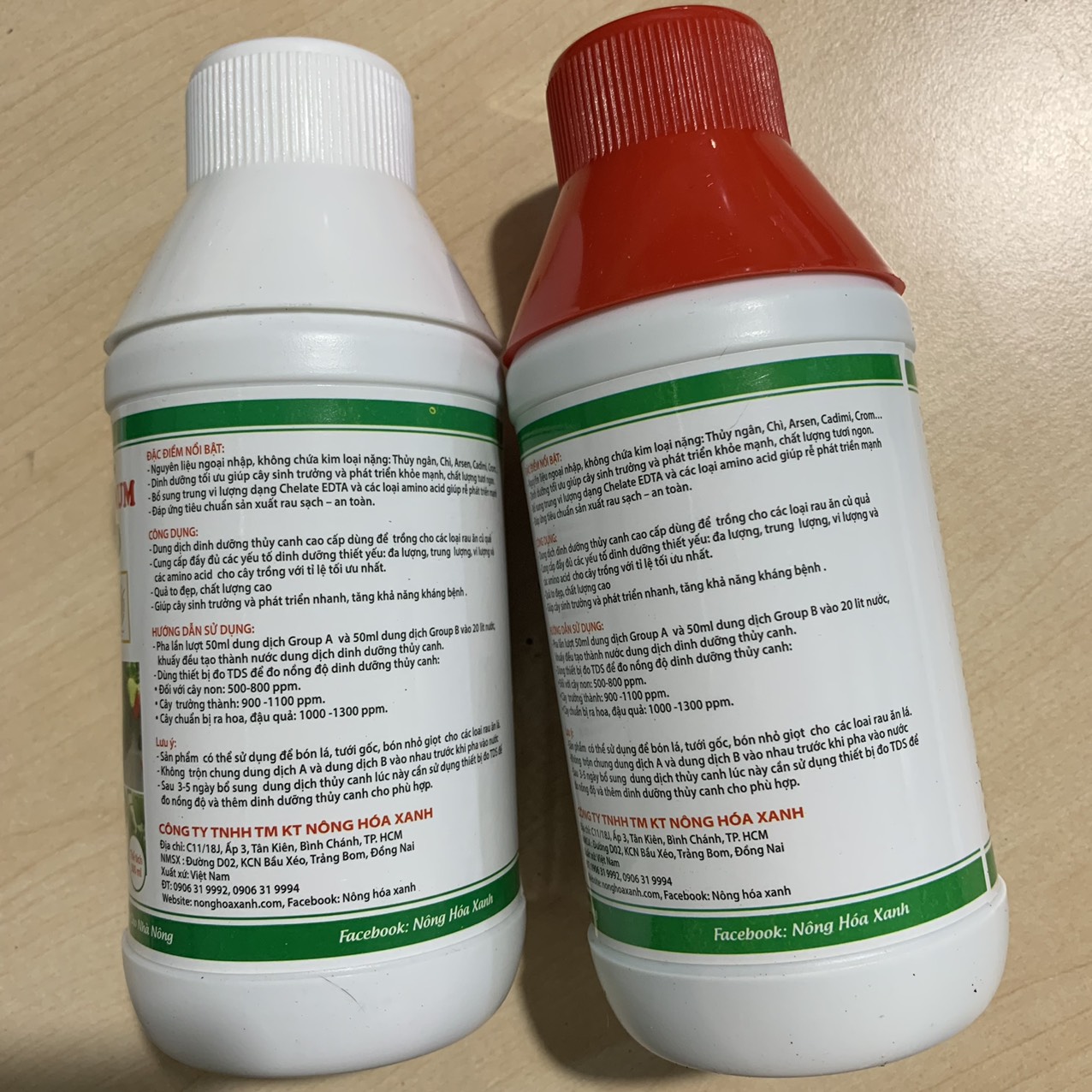 Combo 2 chai Dung dịch thủy canh HYDRO OPTIMUM cho rau ăn lá