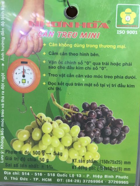 Cân Mini Xách Tay 5 Kg Nhơn  Hoà(Ship Hoả Tốc Nhanh)