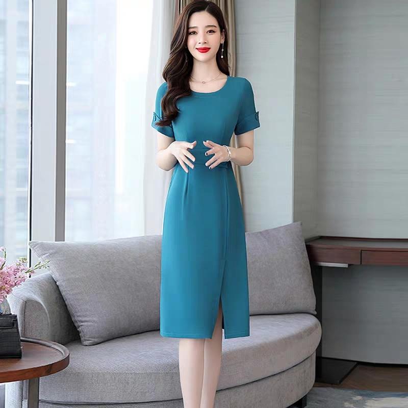 [HCM]ĐẦM VOAN LỤA PHỐI NÚT EO ĐẸP TINH TẾ SANG CHẢNH MS 213
