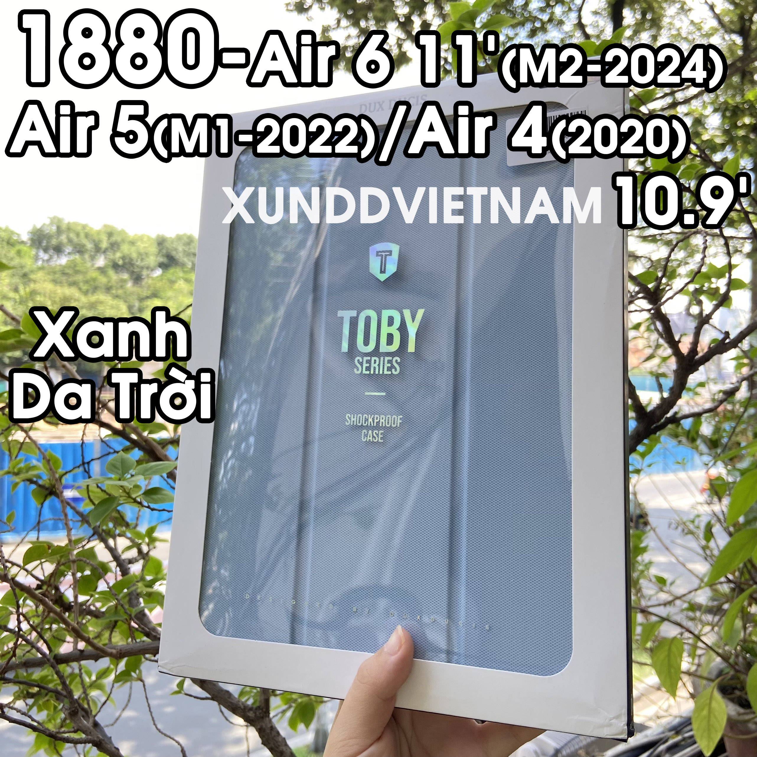 [Giao Hỏa Tốc] Bao da DUX DUCIS iPad Air 6 11/ 13 inch (M2-2024)/ Air 5 (M1-2022)/ Air 4 (2020) 10.9 inch (TOBY SERIES) Mặt lưng trong, Có Khay Đựng Bút - Xanh lá