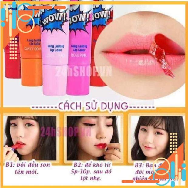 [Dùng Là Xinh] Son Săm Wow Hàn Quốc Hot 2020  (Dạng Lột) Lâu Trôi Chống Nước.