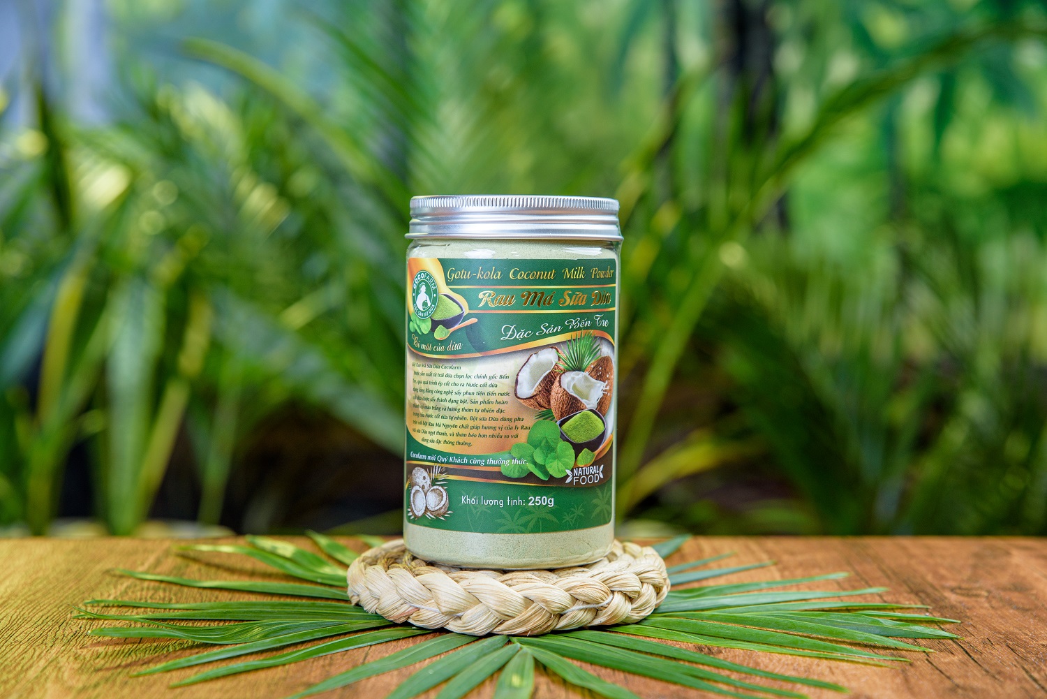 Bột Rau Má Sữa Dừa Cocofarm hộp 200g