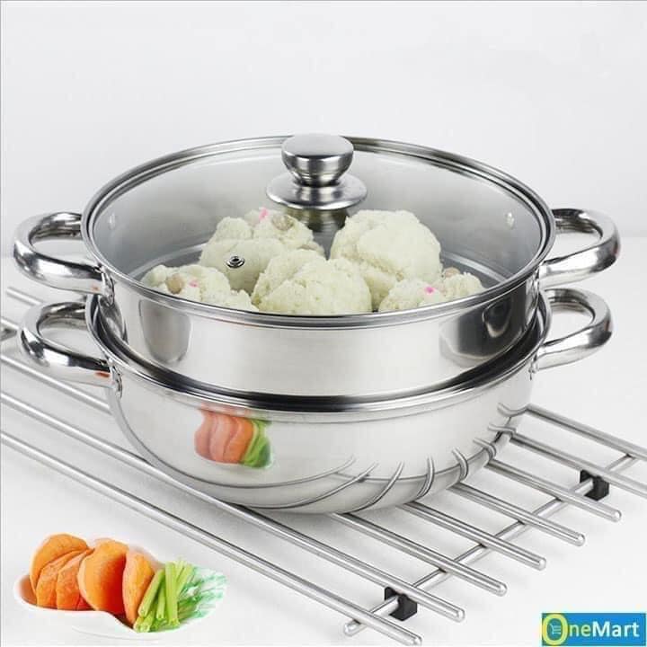 NỒI HẤP INOX 2 TẦNG ĐA NĂNG 28 CM