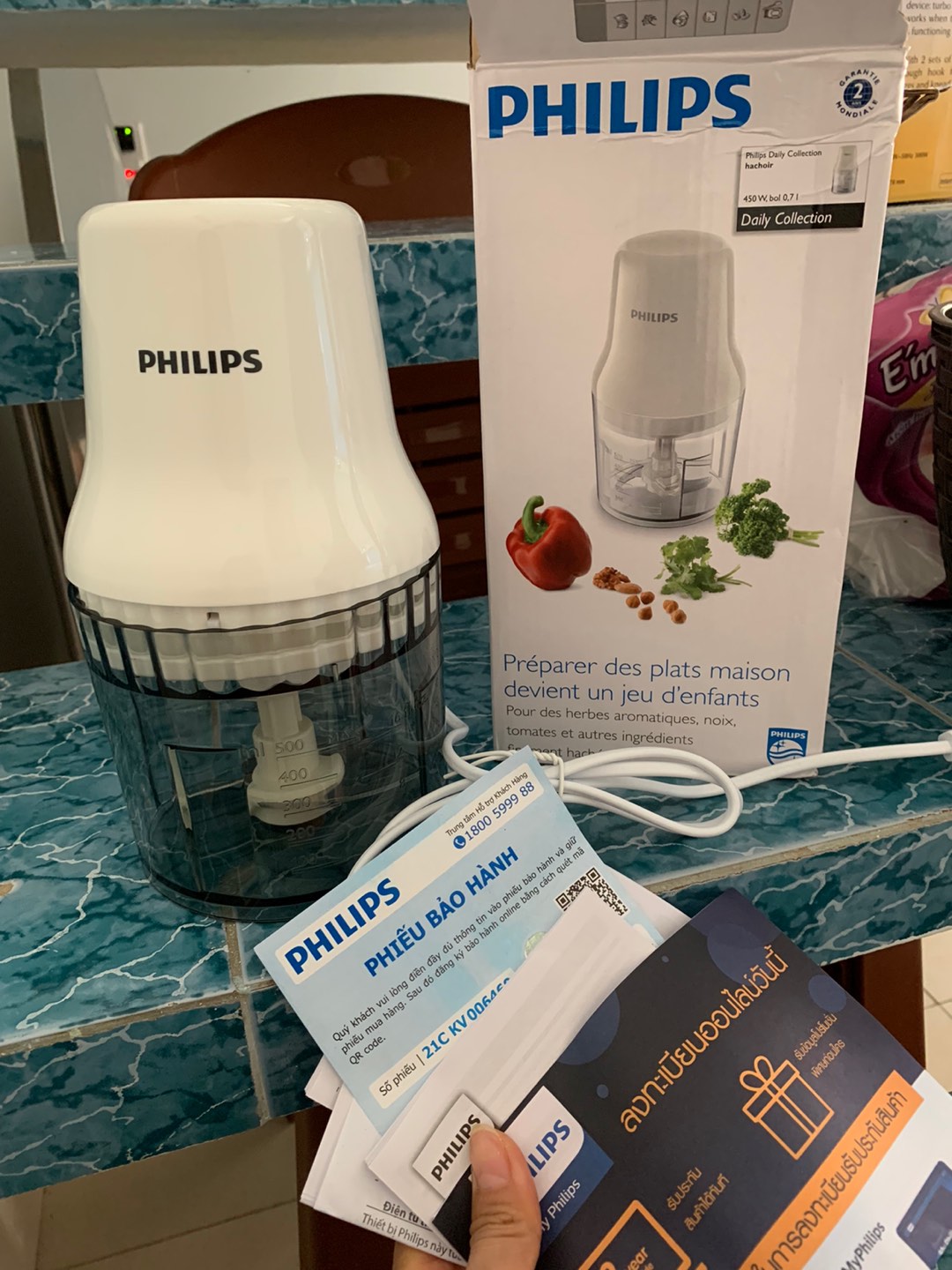 Máy xay thịt Philips HR1393 (0.7 lit) - Hàng chính hãng