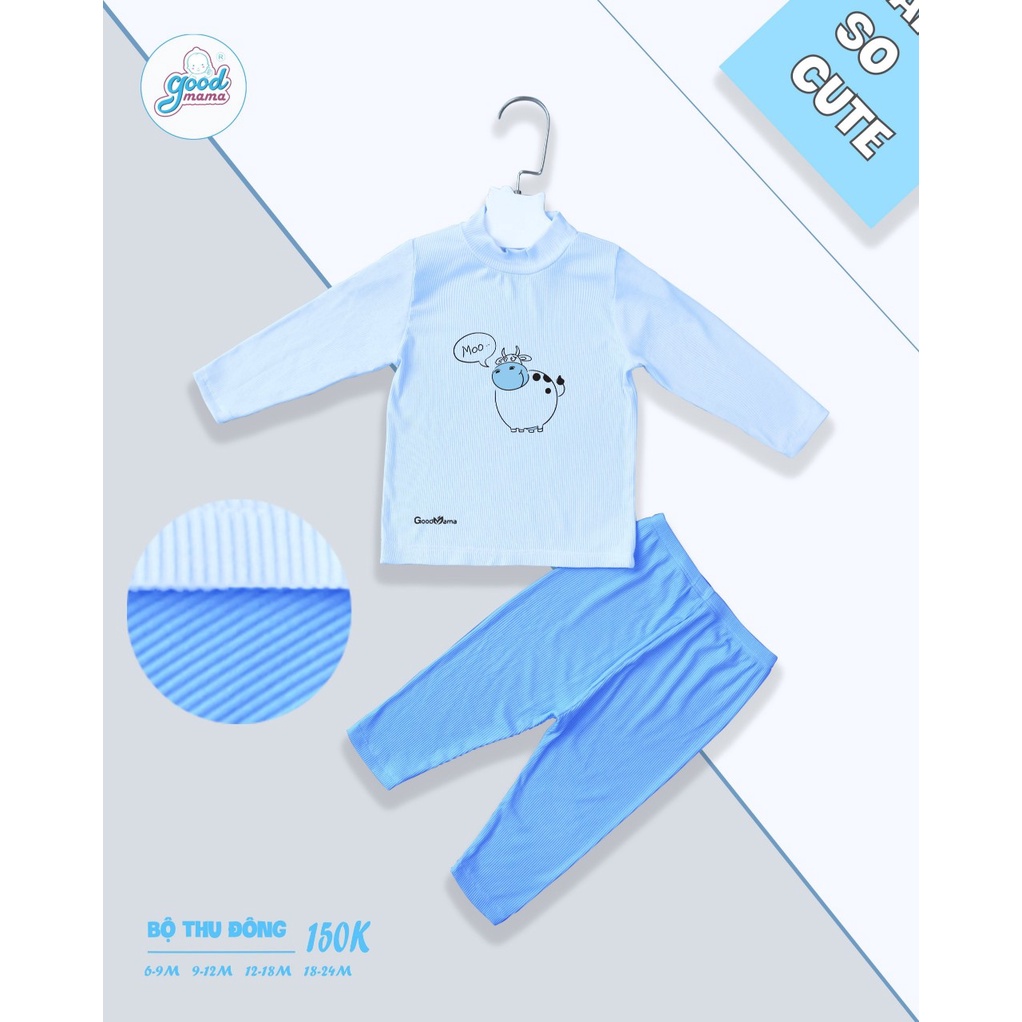 [Chính Hãng] Bộ cổ lọ len tăm họa tiết động vật trẻ em Good Mama