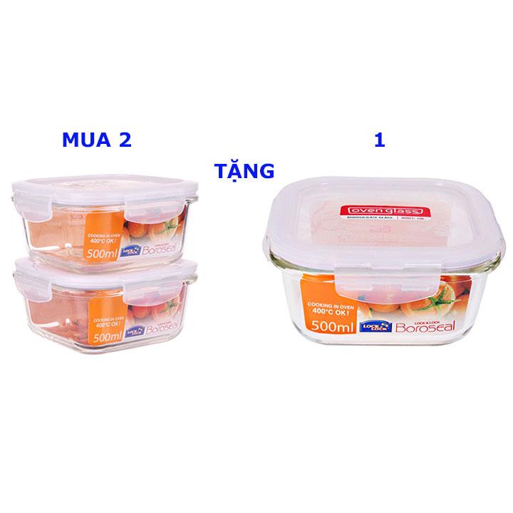 (MUA 2 TẶNG 1) Thố Lock&Lock LLG214 500ml