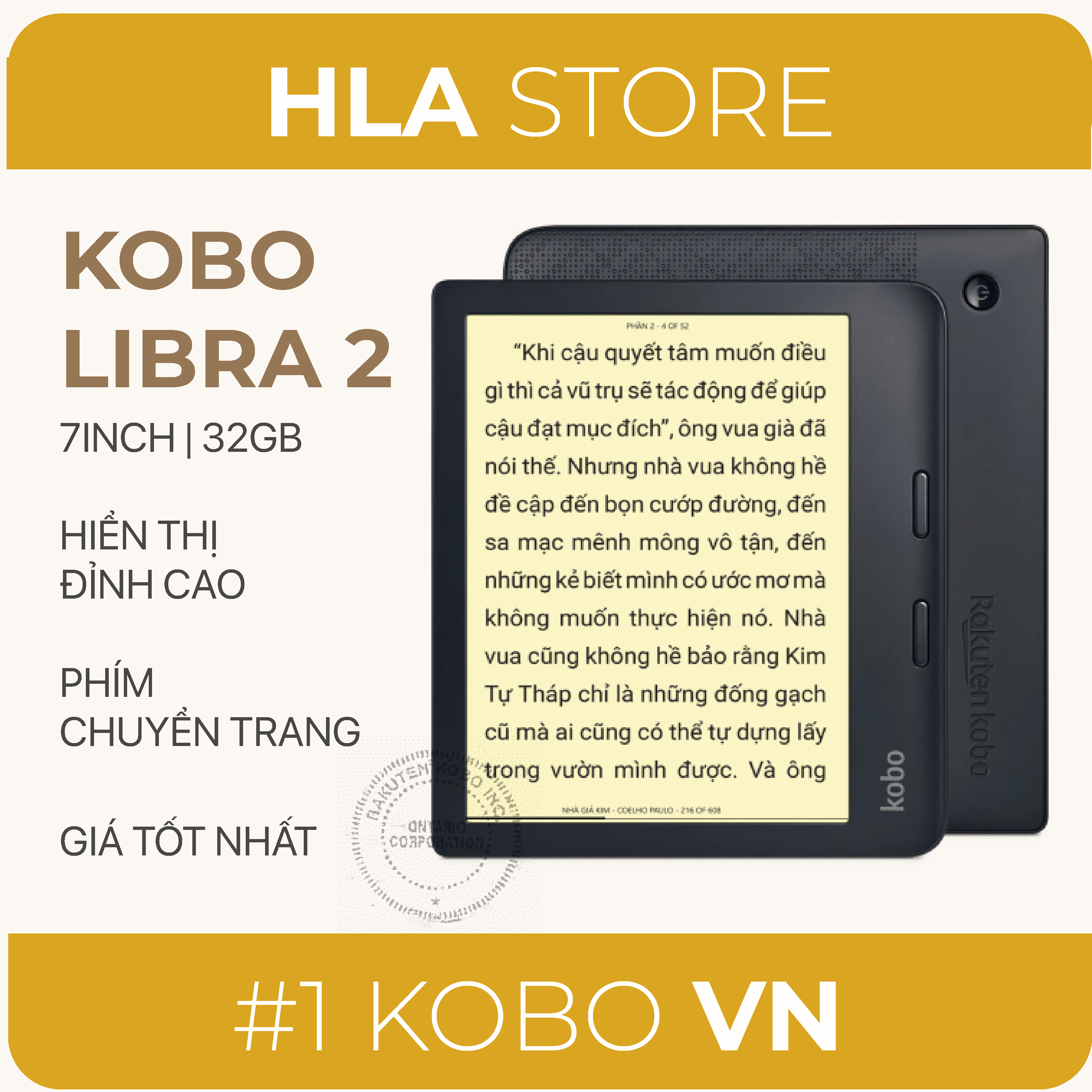 Máy đọc sách Kobo Libra 2 | 7inch | 32gb – bảo hành 12 tháng