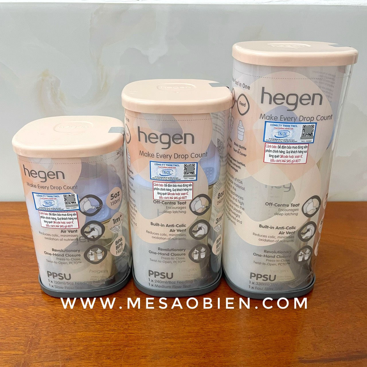 Bình sữa cao cấp HEGEN 60ml 150ml 240ml 330ml (Fullbox)
