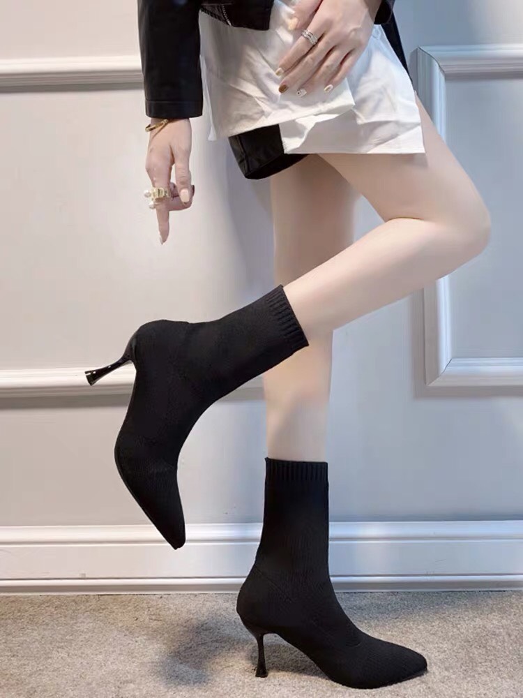 Bốt chun len gót nhọn 7p